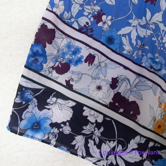 Adrianna Papell Women's Botanical Border Fit and Flare dress blue, plus size 16 - Picture 9 of 16